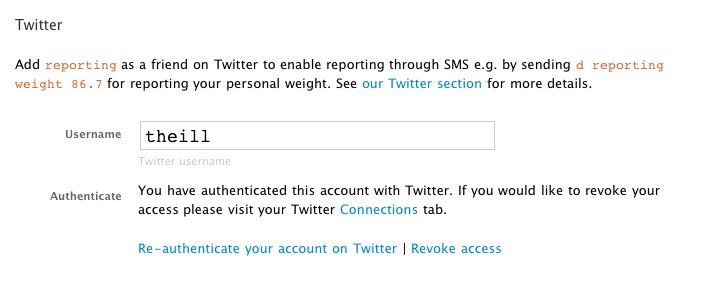 Associating your Twitter account in lifestyleapps